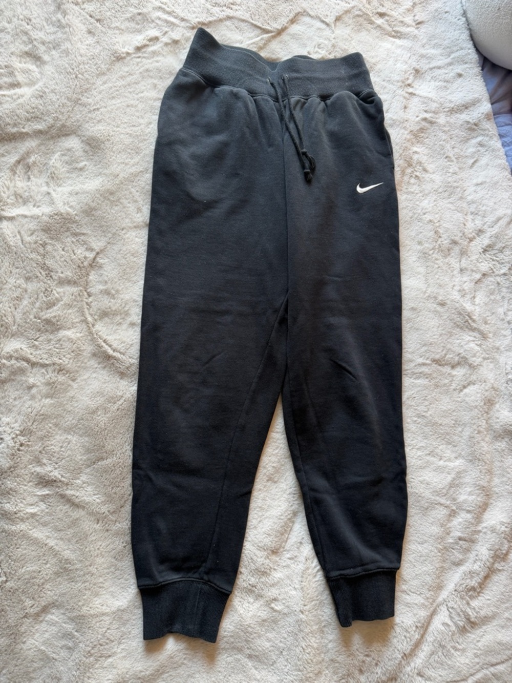 Nike Women’s Black Jogger Sweatpants with White Swoosh